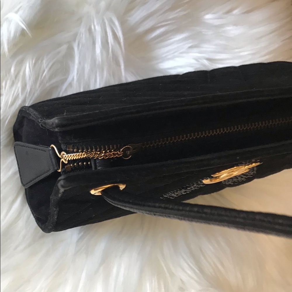 Authentic Chanel Suede Chevron Mini Shoulder Bag - Picture 12 of 13